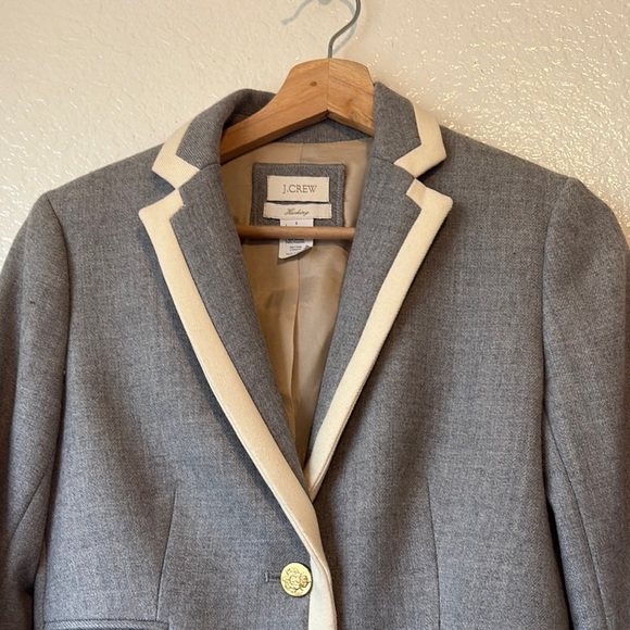 J. Crew Heather Gray Blazer with Ivory Accents - Picture 4 of 8